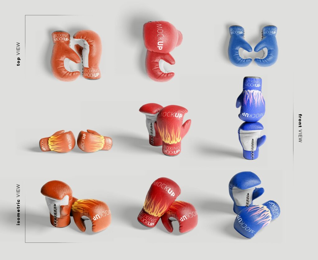 an image of different views of customizing boxing gloves
