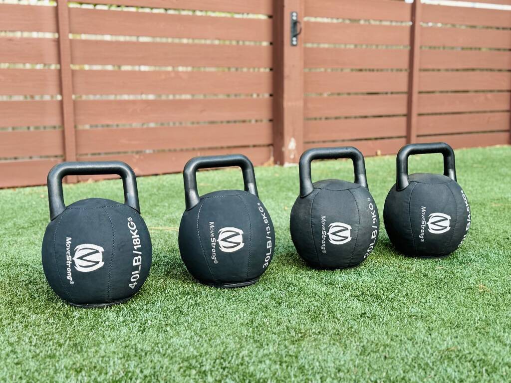 Kettlebell set on a lawn