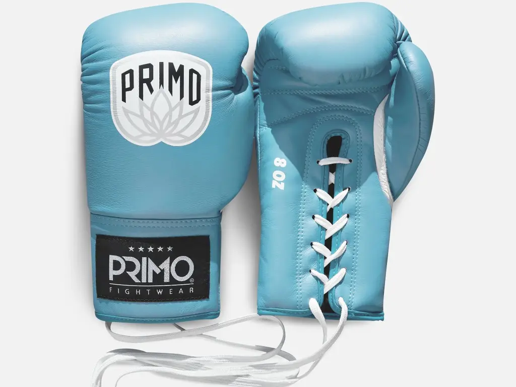 A pair of primo lace up boxing gloves
