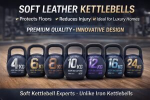 Poweraptor soft leather kettlebell lineup for commercial gym and wholesale buyers