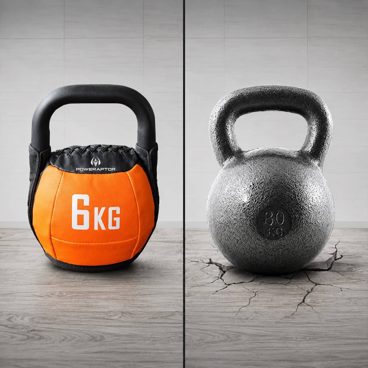 Soft kettlebell compared with cast iron kettlebell for commercial gym flooring decisions